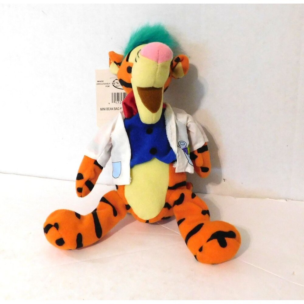 Disney Tigger Mad Scientist Mini Bean Bag Plush 9" Original Tags - Picture 1 of 6